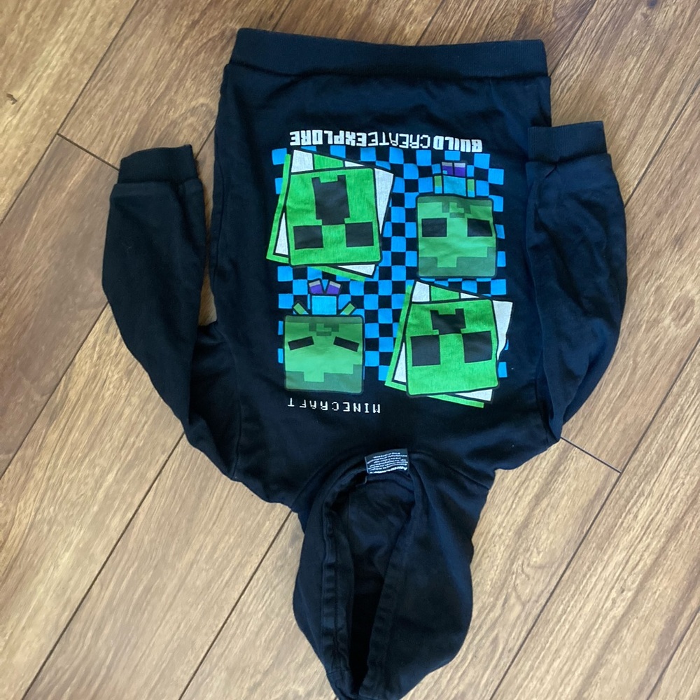 Minecraft Black Hoodie with Green Creeper Design